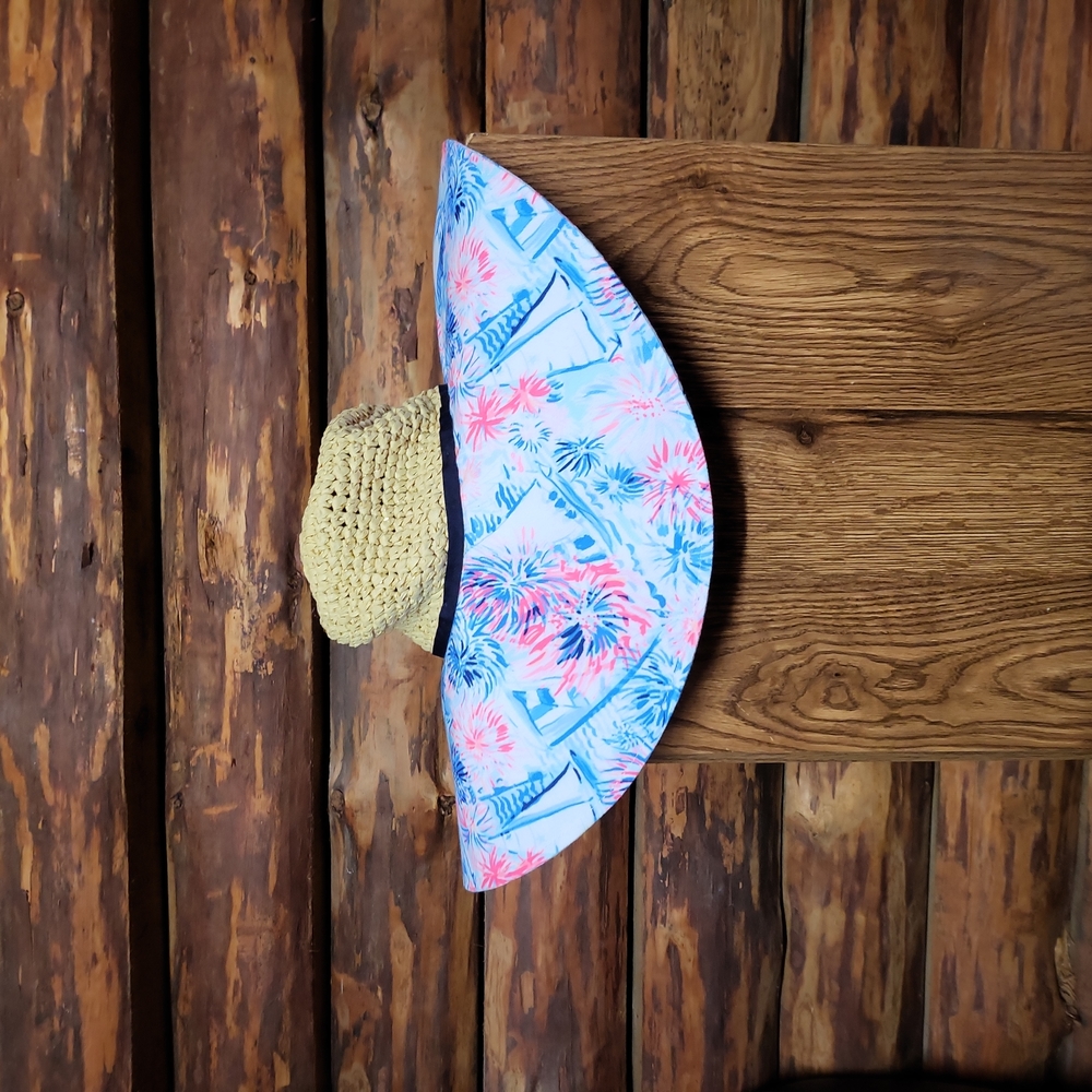 Lilly Pulitzer Straw Beach Hat Sea to Shining Sea